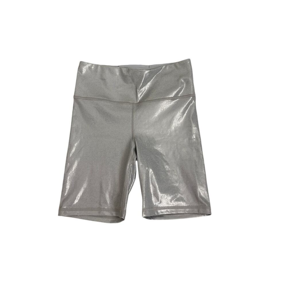 NWOT Gap Fit High Compression Silver Athletic Gym Bicycle Bike Shorts Size XS